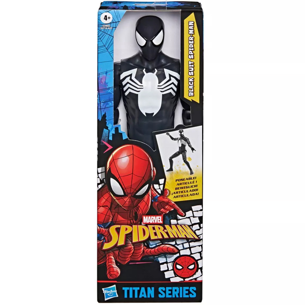 Marvel Отмъстителите: Титан серия Черен костюм Спайдър-Мен фигура 30 см - Hasbro изображение 1