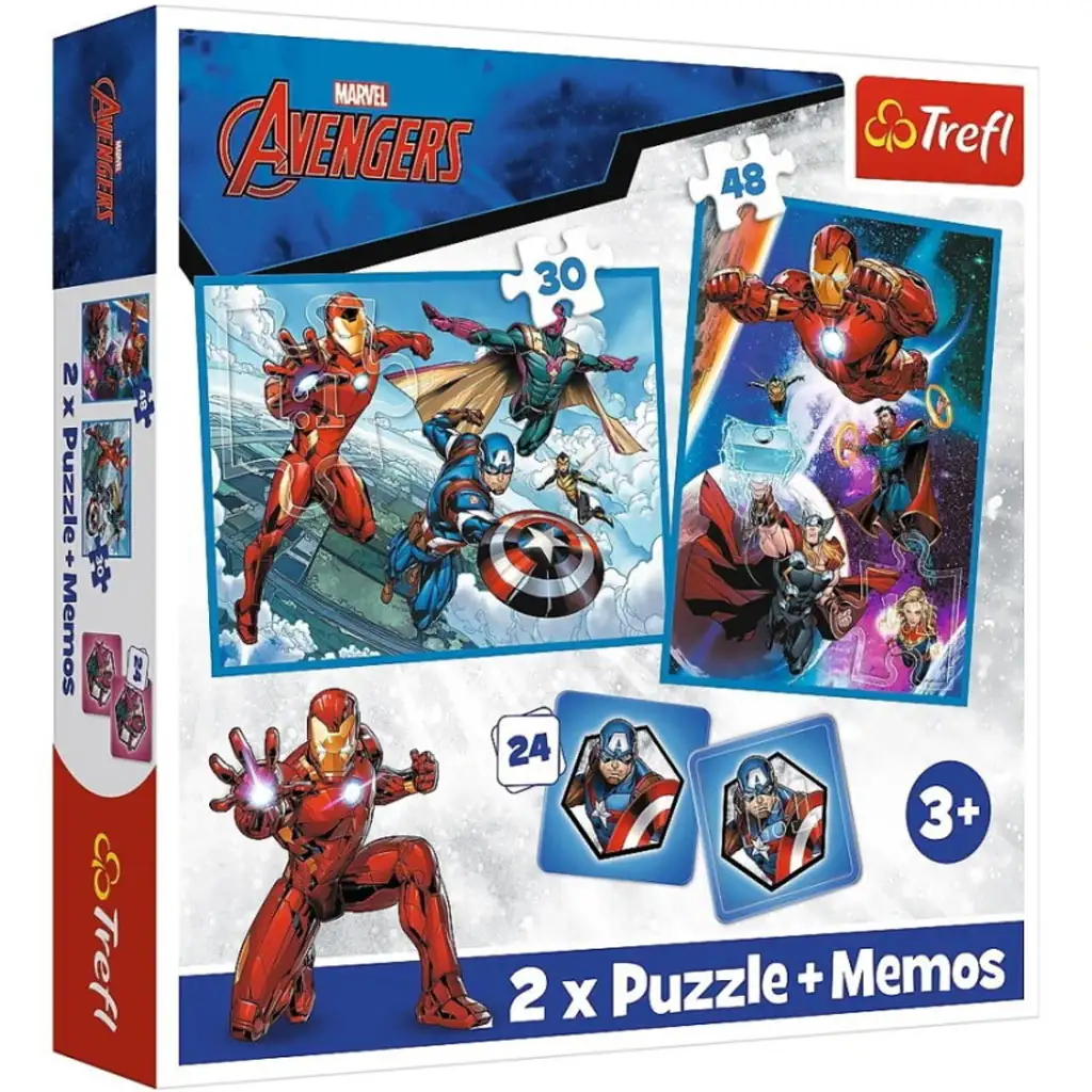 Marvel: Пъзел и мемори карти 2 в 1 комплект - Trefl изображение 1