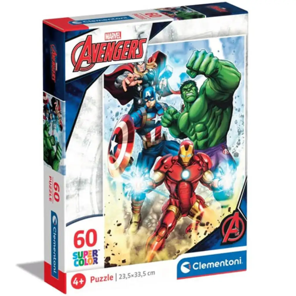 Marvel: Пъзел Supercolor на Отмъстителите 60 части - Clementoni изображение 1