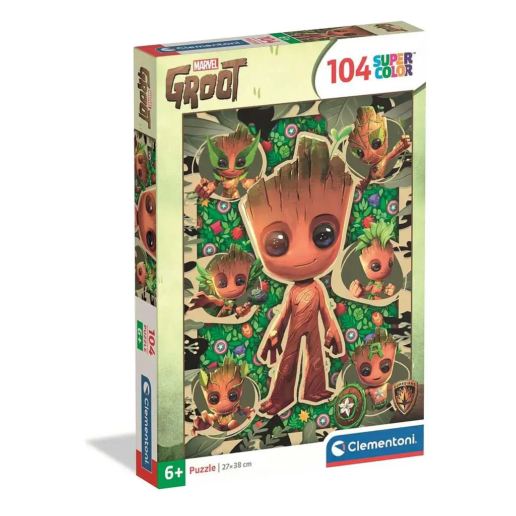 Marvel Пазл за суперцветове Groot 104 части - Clementoni изображение 1