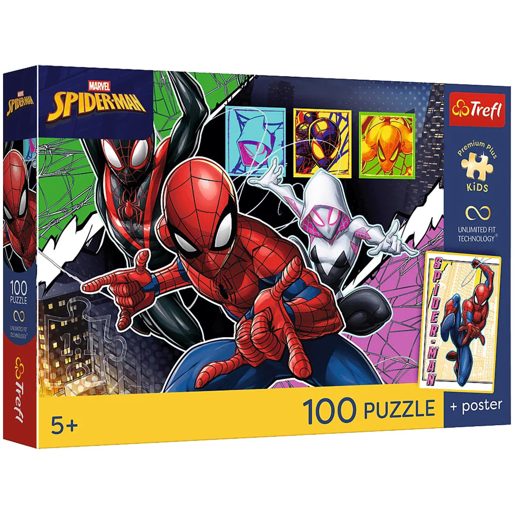 Marvel Спайдърмен Геройски паяк 100бр. пъзел - Trefl изображение 1