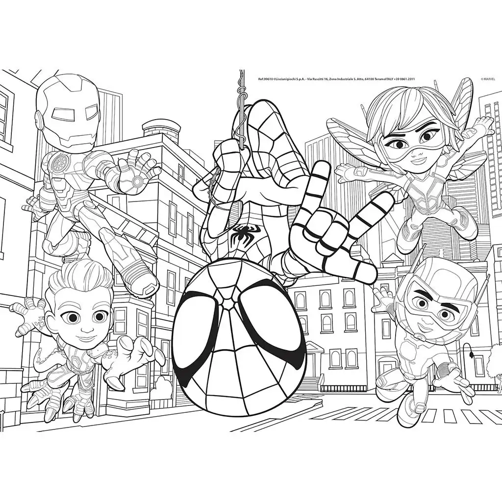 Marvel Spidey 2 в 1 48 части пъзел и оцветяване 35x25см - Lisciani изображение 2