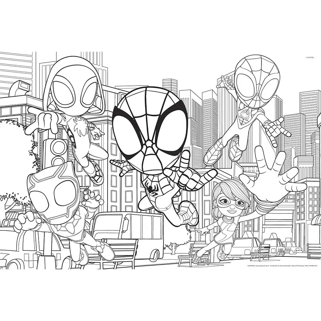 Marvel Spidey 2 в 1 макси 2x24бр. пъзел и оцветяване 50x35см - Lisciani изображение 2