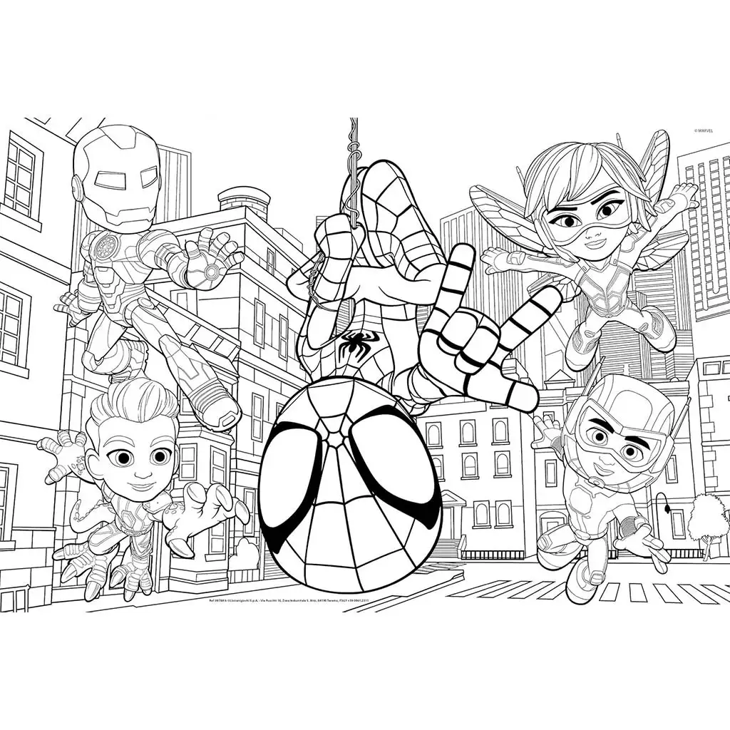 Marvel Spidey 2 в 1 макси 2x24бр. пъзел и оцветяване 50x35см - Lisciani изображение 3