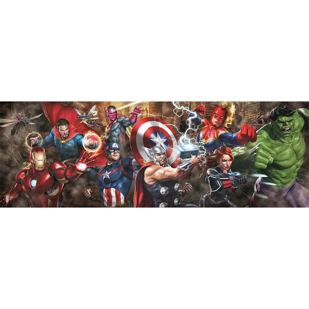 Marvel супергерои 1000 части панорамна пъзел 98x33см - Clementoni изображение 2