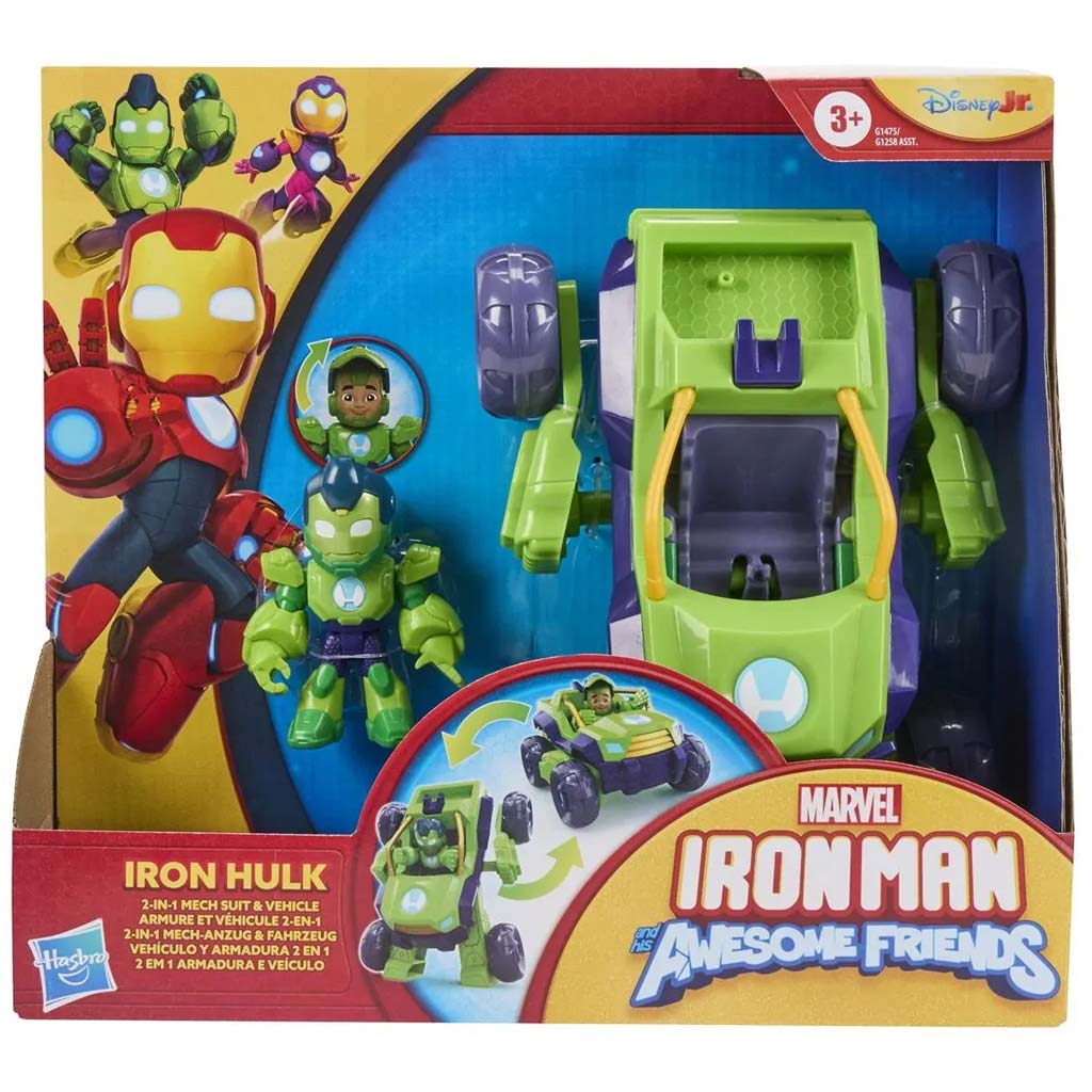 Marvel: Железен човек 2 в 1 Мех Хълк кола и фигурен комплект - Hasbro изображение 1