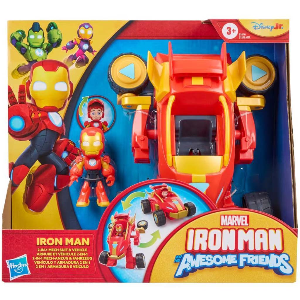 Marvel: Железният човек 2 в 1 Мех Iron Man кола и фигурен комплект - Hasbro изображение 1