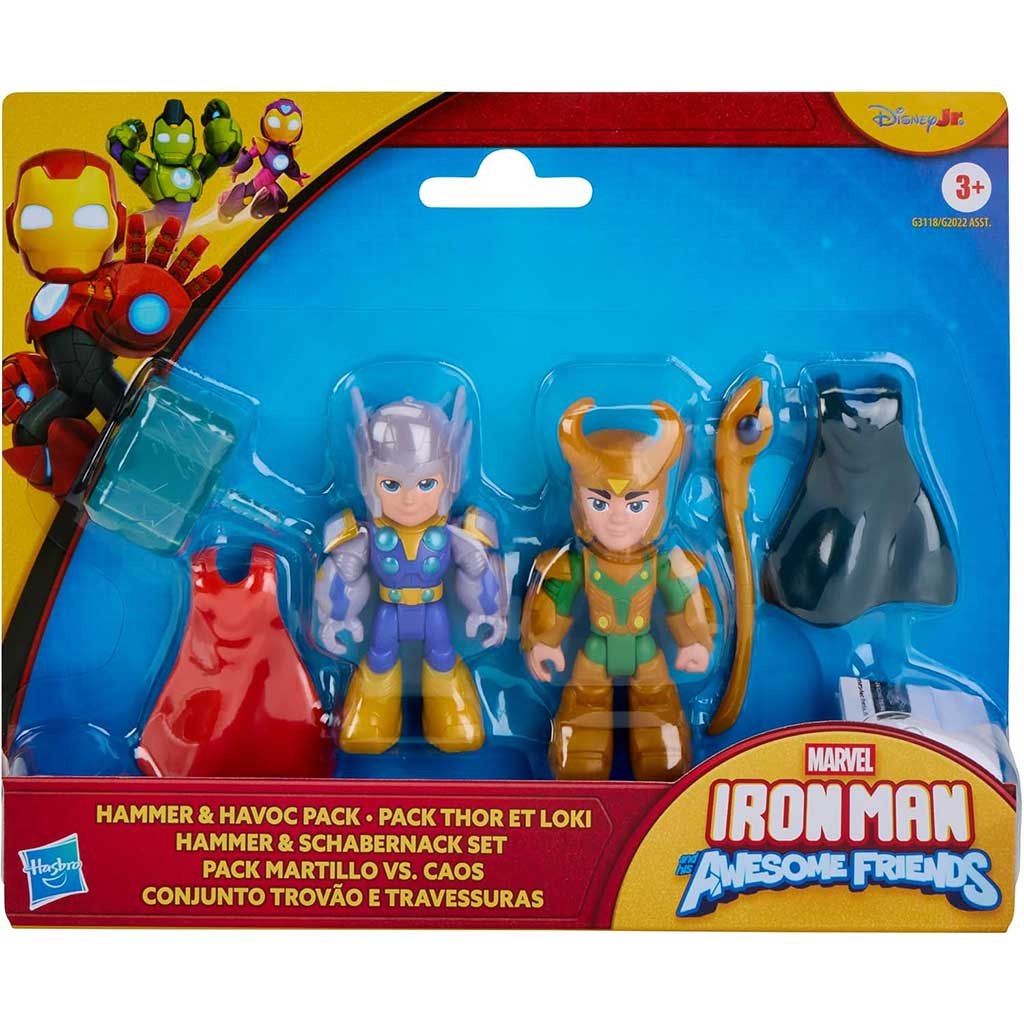 Marvel Железният човек и чудесните му приятели - Комплект Hammer & Havoc Тор и Локи - Hasbro изображение 1