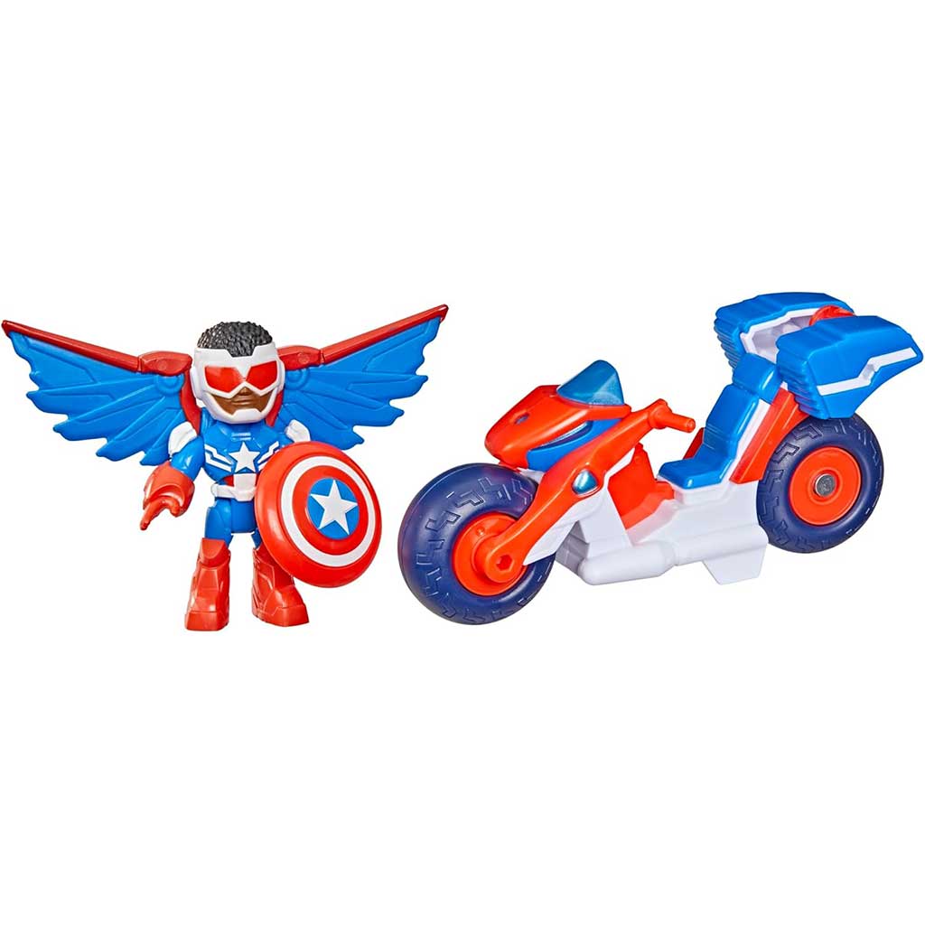 Marvel Железният човек и невероятните му приятели - Капитан Америка и Super Bike превозно средство - Hasbro изображение 2