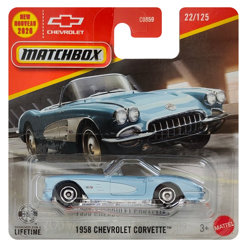 Matchbox: 1958 Chevrolet Corvette количка 1/64 - Mattel изображение 1