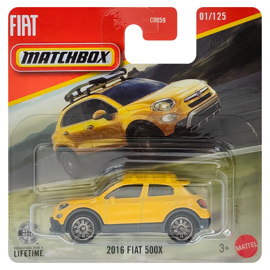 Matchbox: 2016 Fiat 500X жълто автомобилче 1/64 - Mattel изображение 1