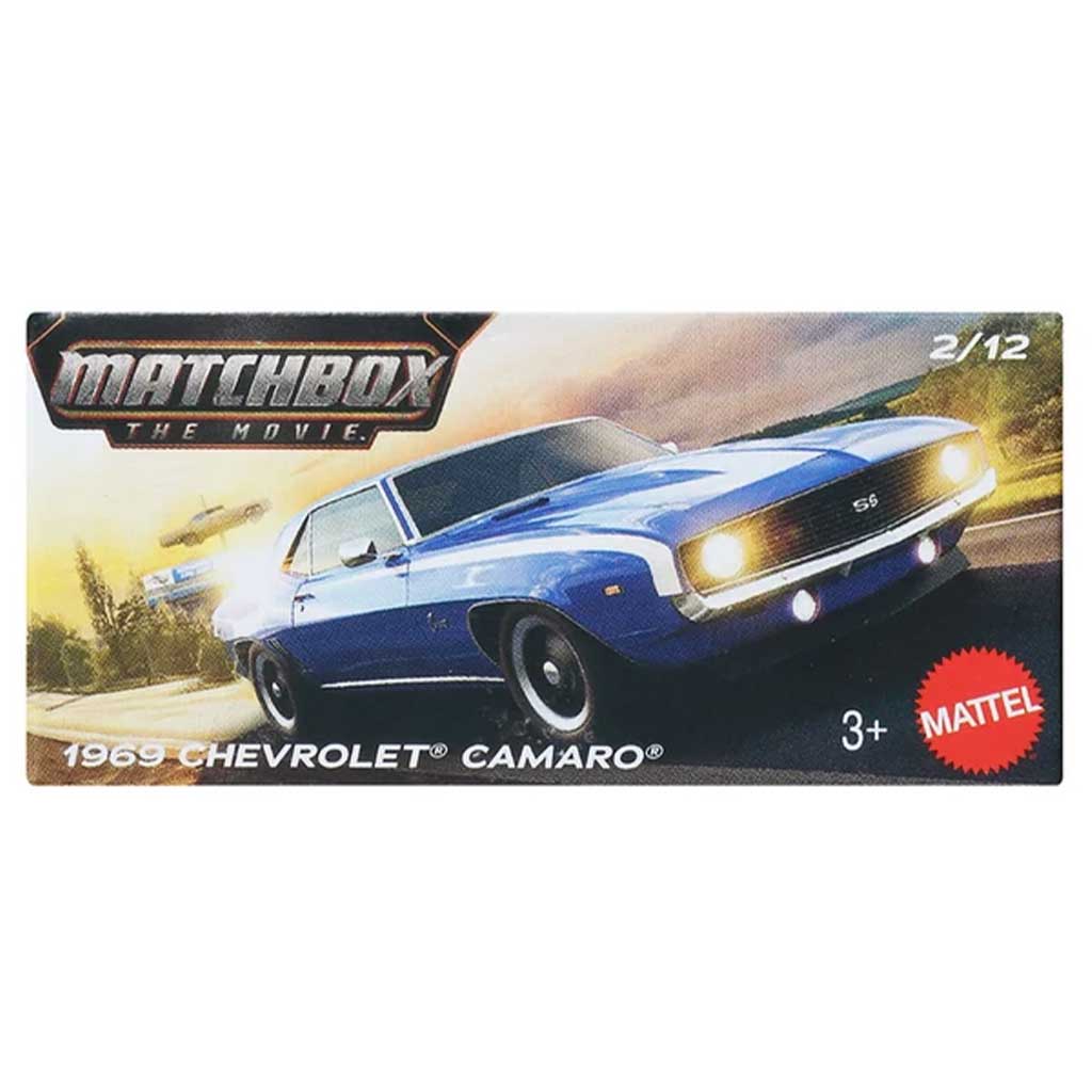 Matchbox Филм: 1969 Chevrolet Camaro в картонена кутия 1/64 – Mattel изображение 1
