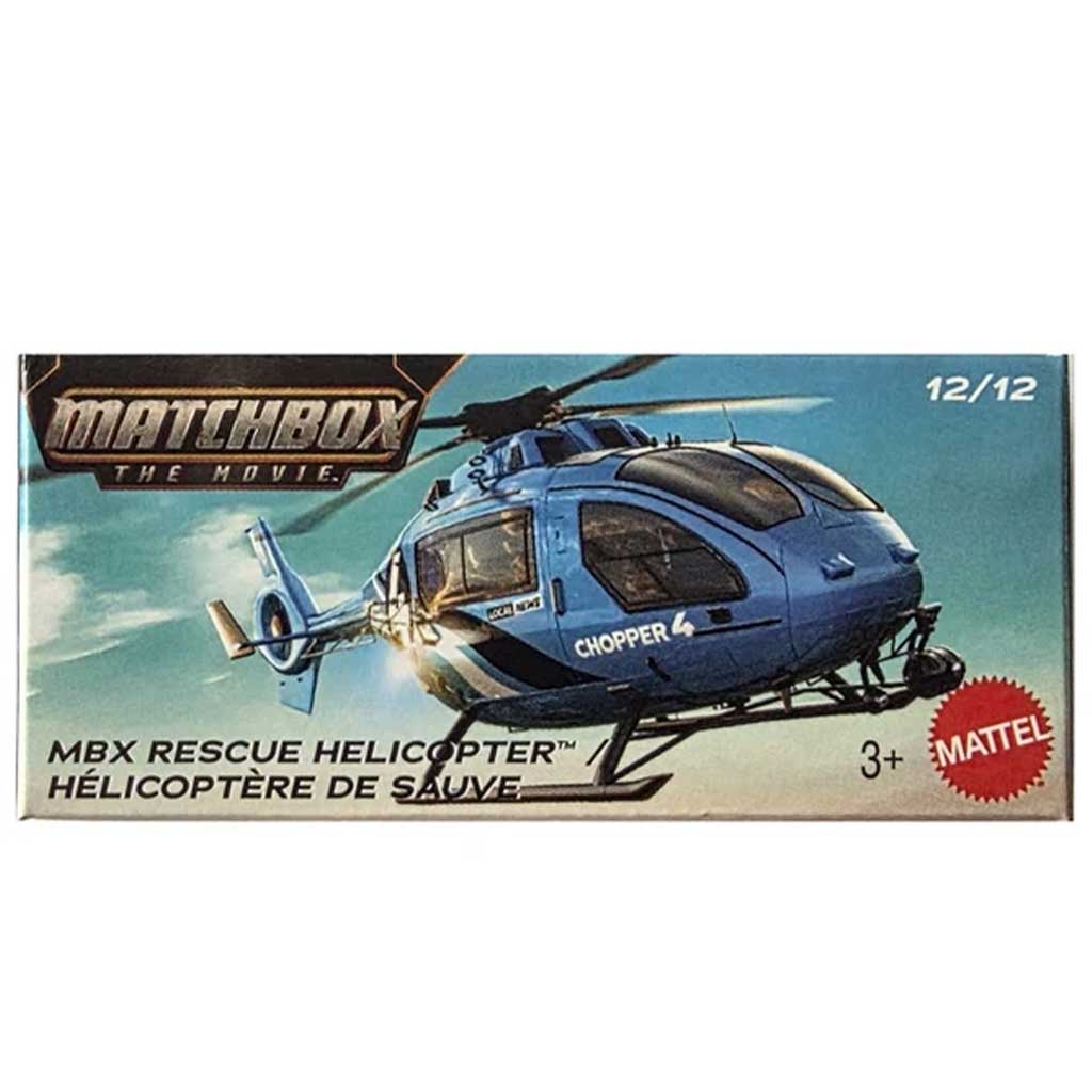 Matchbox Филм: MBX Rescue картонена кутия хеликоптер 1/64 – Mattel изображение 1