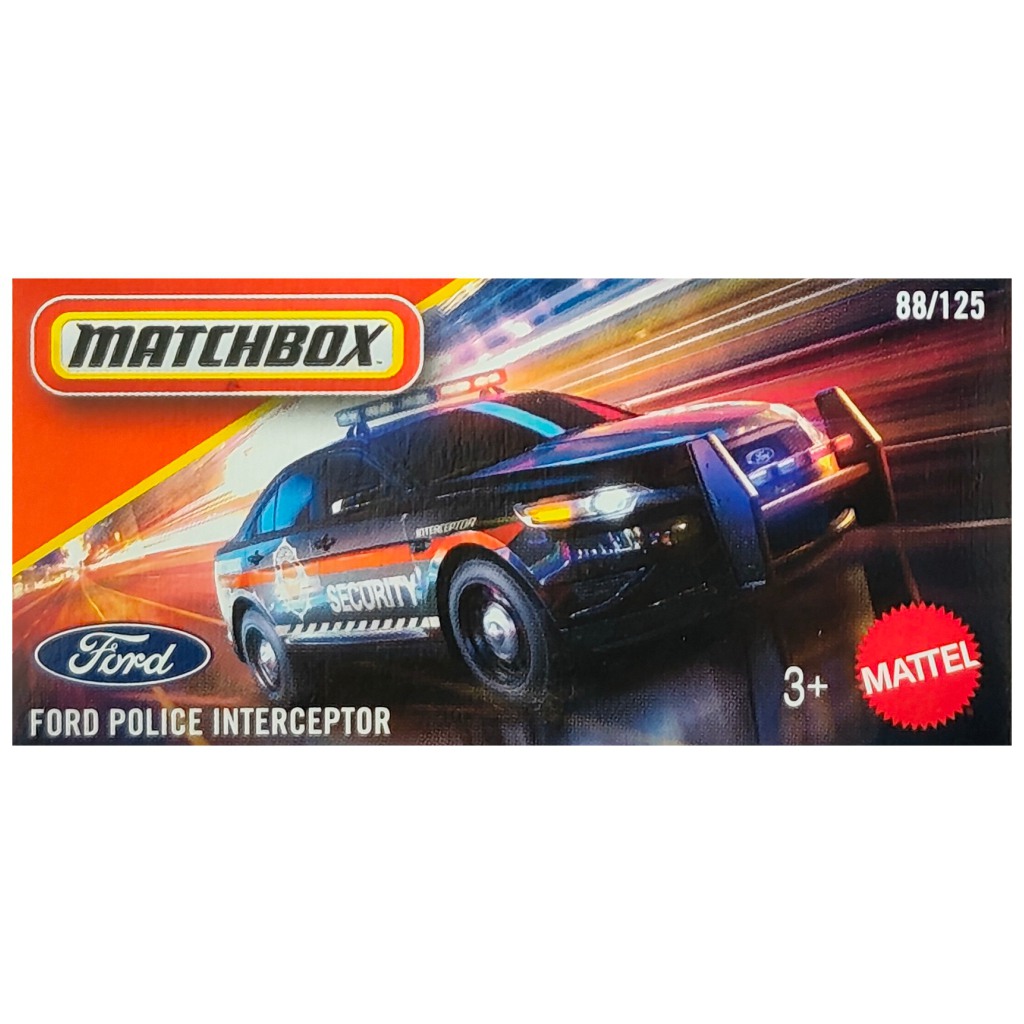 Matchbox: Ford Police Interceptor с картонена кутия 1/64 – Mattel изображение 1