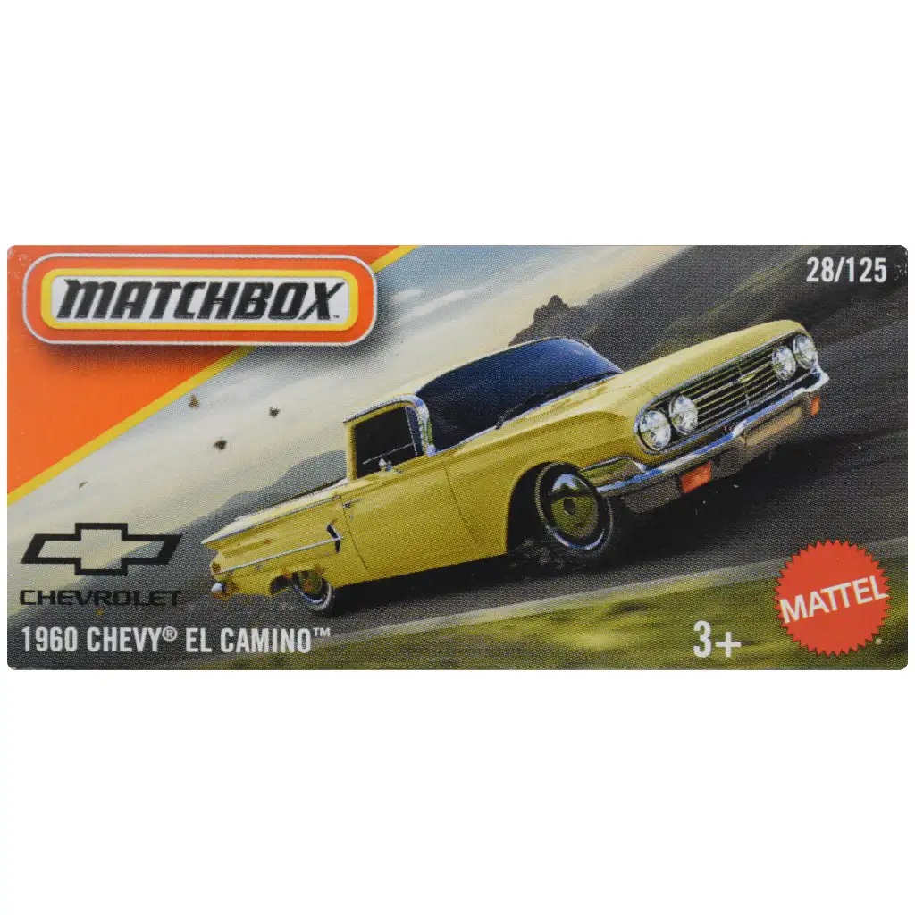 Matchbox: Картонена кутия 1960 Chevy El Camino жълта количка 1/64 - Mattel изображение 1
