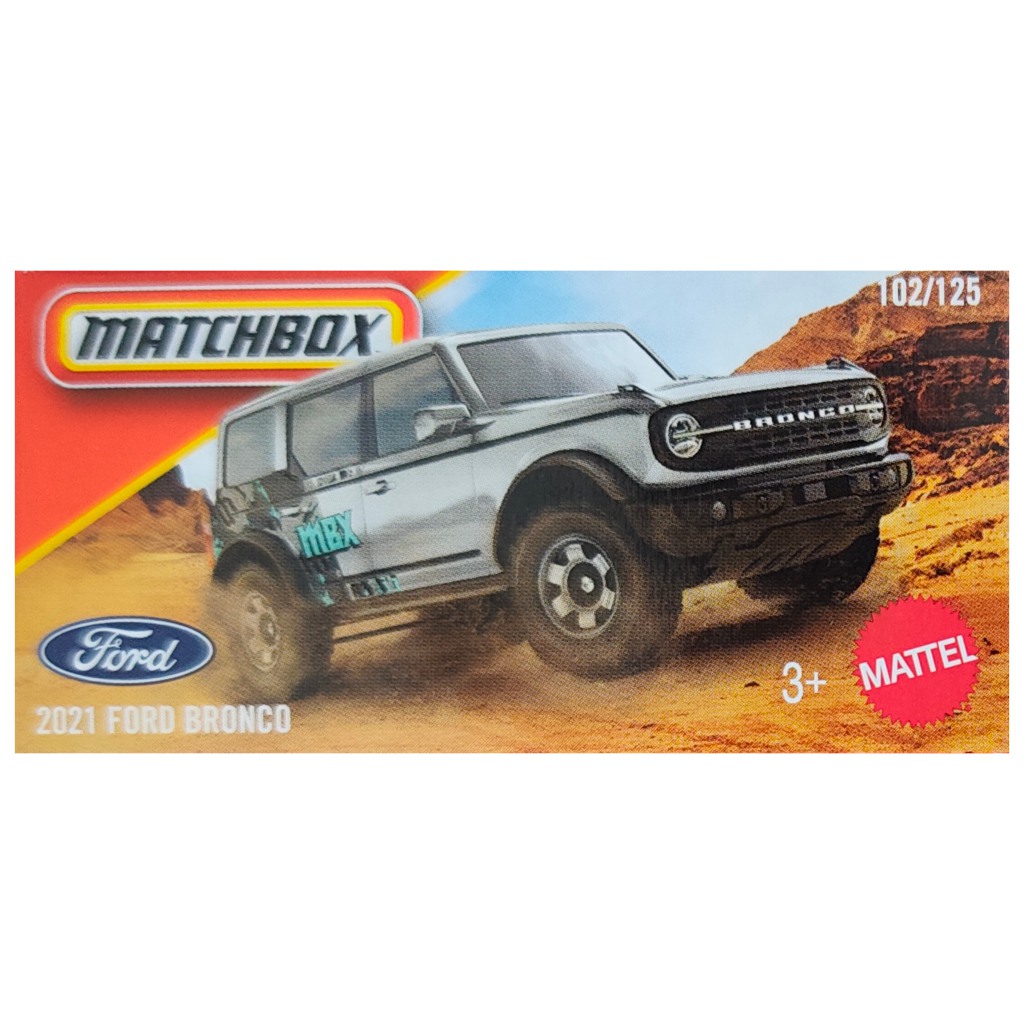 Matchbox: Картонена кутия 2021 Ford Bronco сив мини автомобил 1/64 - Mattel изображение 1