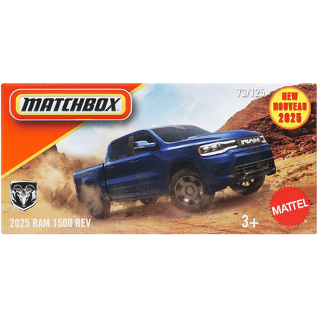 Matchbox: Картонена кутия 2025 Dodge RAM 1500 REV количка 1/64 - Mattel изображение 1