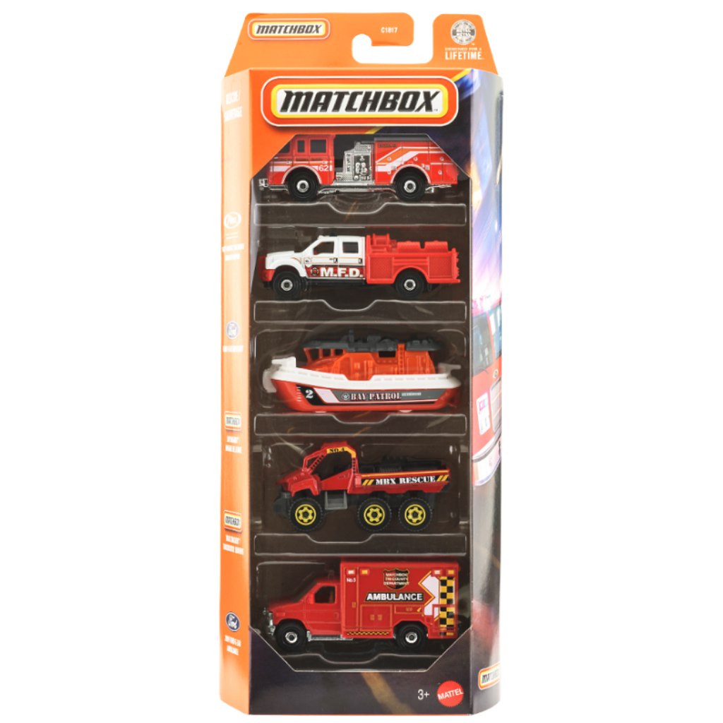 Matchbox: Комплект 5 малки коли 1/64 - Mattel изображение 1