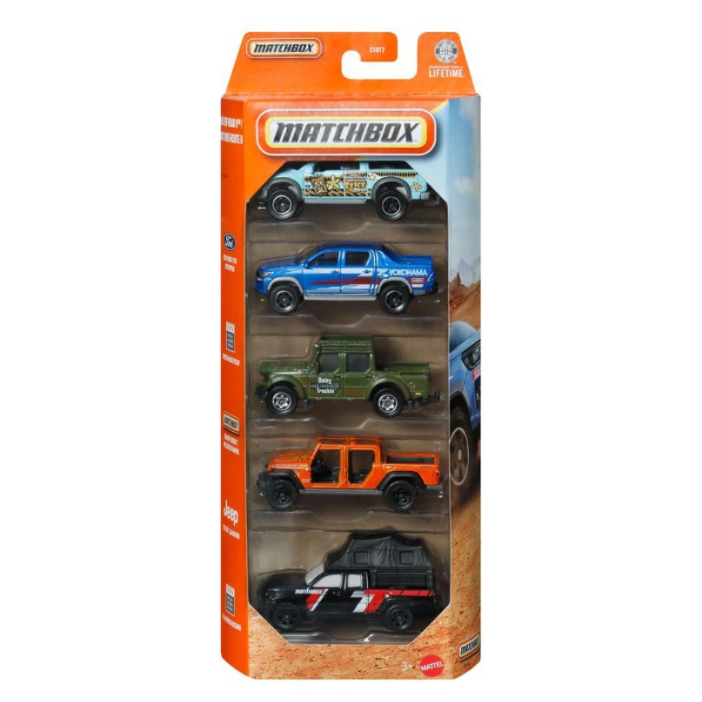 Matchbox: Комплект от 5 малки коли за офроуд къмпинг 1/64 - Mattel изображение 1
