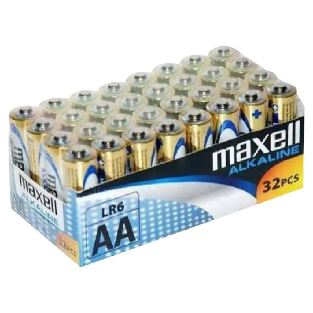 Maxell: Алкална батерия 1.5V AA LR6 32бр опаковка с фолио изображение 1