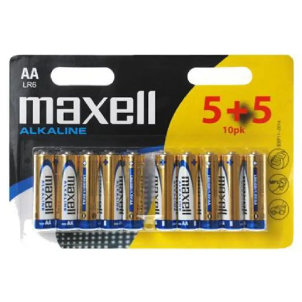 Maxell: Алкална батерия 1.5V AA LR6 5+5бр опакована в блистер изображение 1