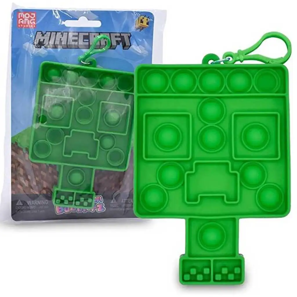 Minecraft Bubblers Mini Pop-it изненада ключодържател 1бр изображение 1