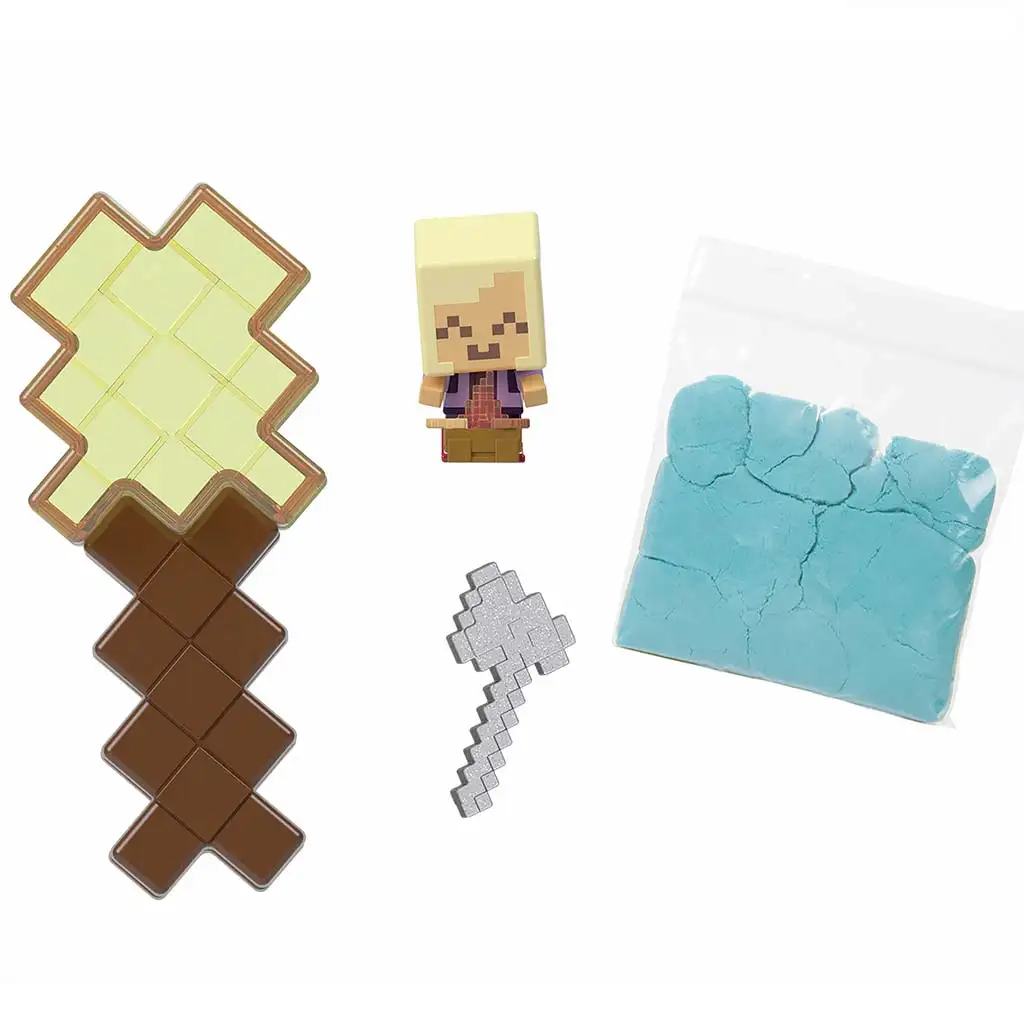 Minecraft: Разкритие Златисто руса Корабна минифигура в жълт мечообразен контейнер - Mattel изображение 6