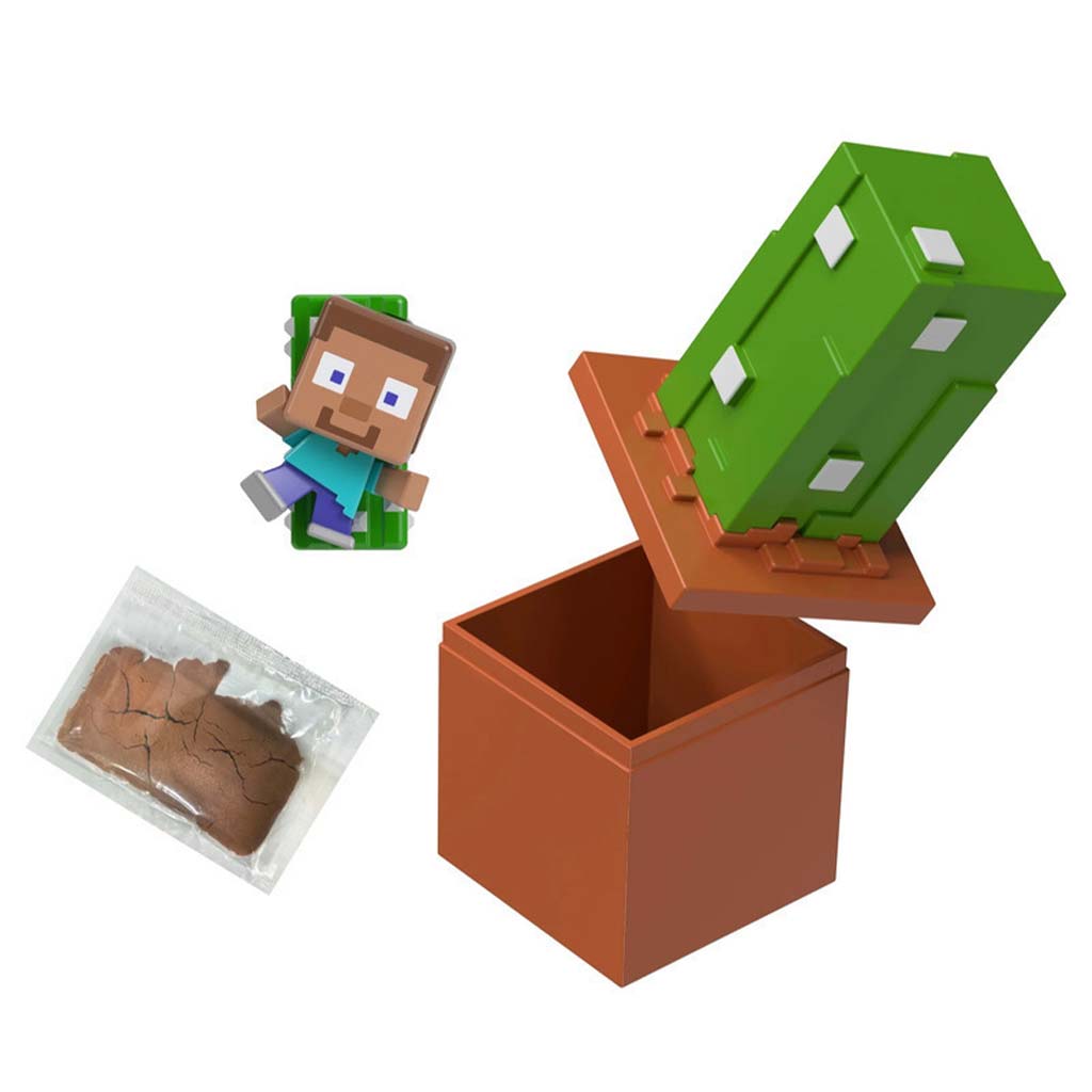 Minecraft Reveal минифигура в контейнер - Кактус - Mattel изображение 1