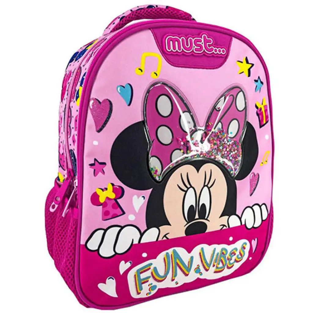 Minnie мишка Fun Vibes 3D шарен ранец за детска градина 27x10x31cm изображение 1