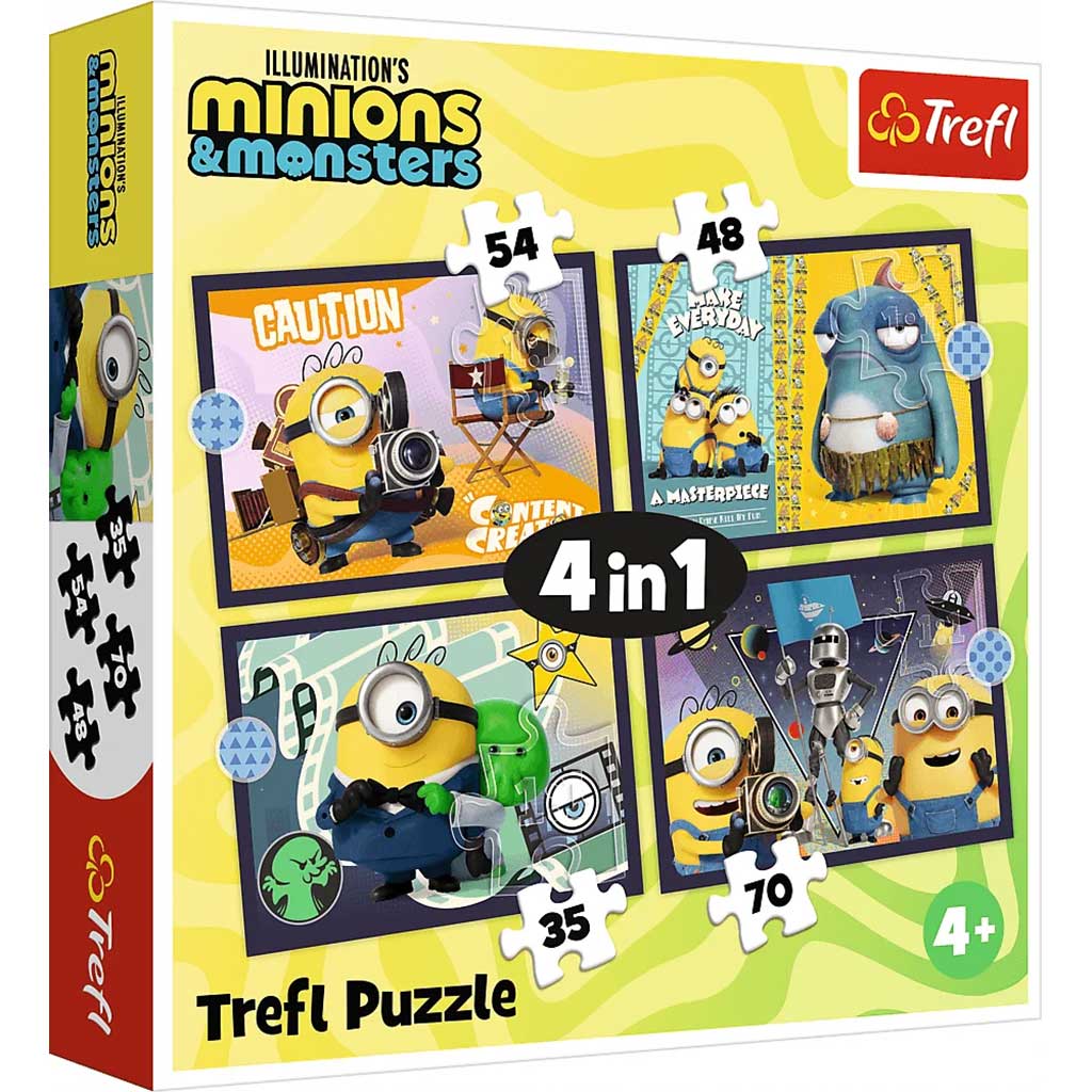 Миньоните 3 4 в 1 пъзел 35-48-54-70бр - Trefl изображение 1