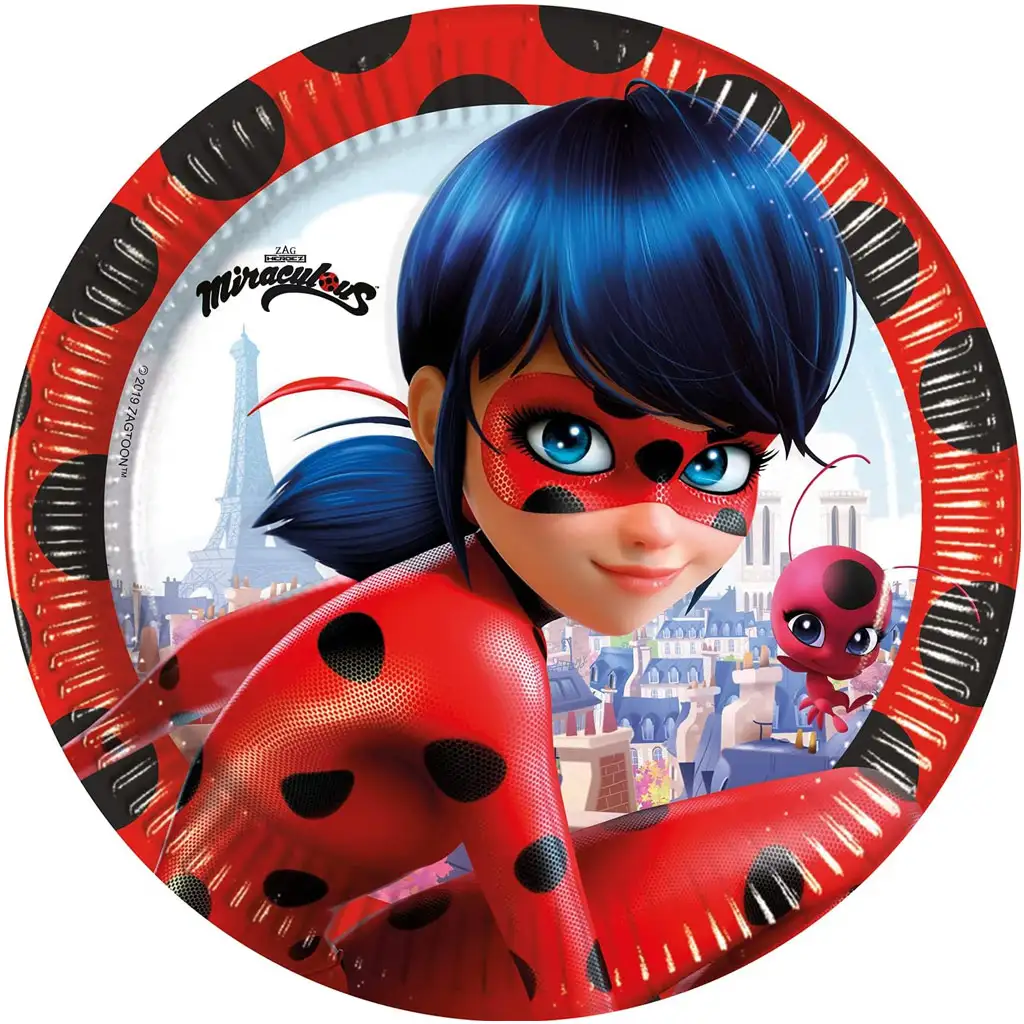 Miraculous: Сет с 8 броя чинии с Костенурка и Черен котарак 23 см изображение 1