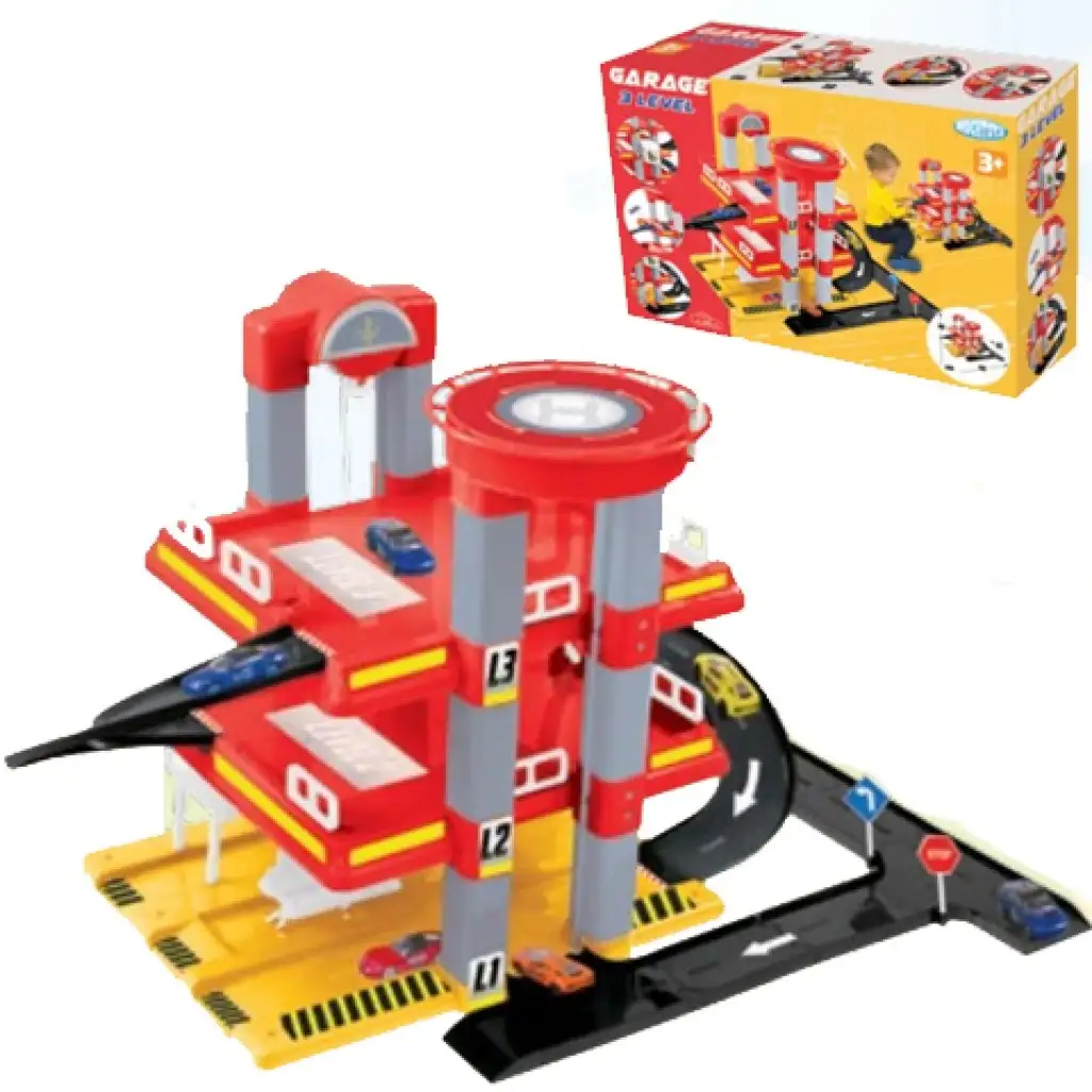 Mochtoys: 3-етажен паркинг с количка 59x57x46cm изображение 1