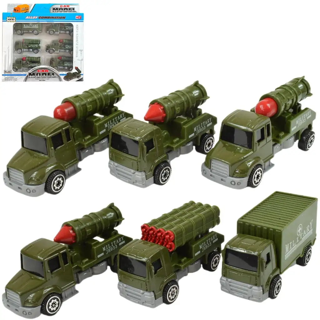 Модел на кола: Военен комплект с 6 малки автомобила изображение 1