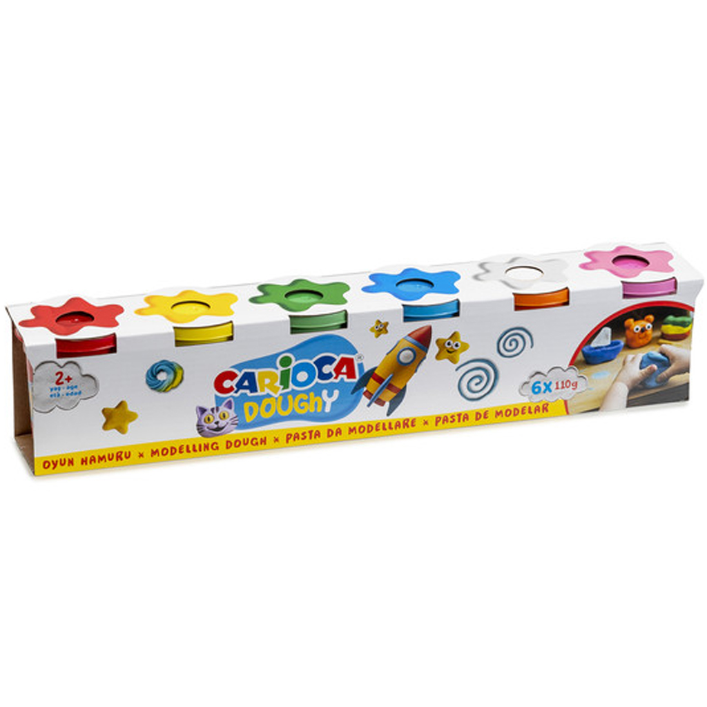Моделираща глина Doughy комплект в кутия 6x110g - Carioca изображение 1