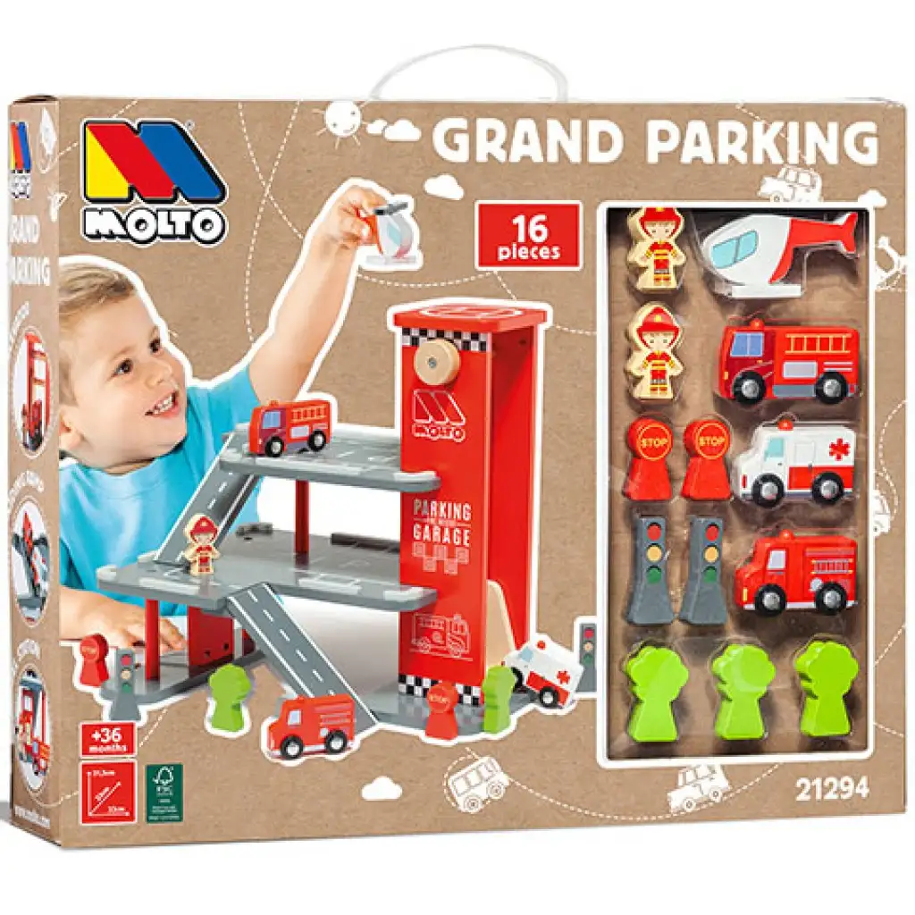 Molto: Nature Grand Parking дървена паркинг къща комплект за игра изображение 1