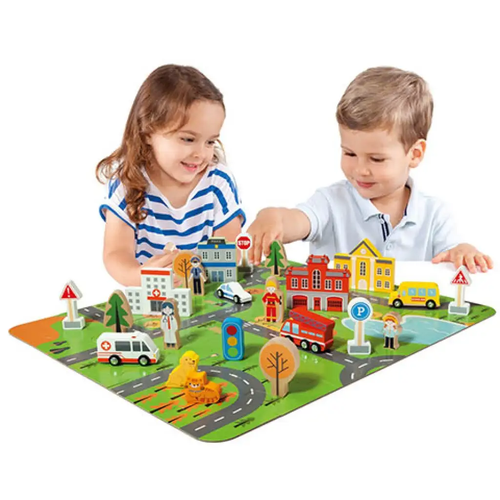 Molto: Nature My First градска дървена играчка комплект 55бр. изображение 4