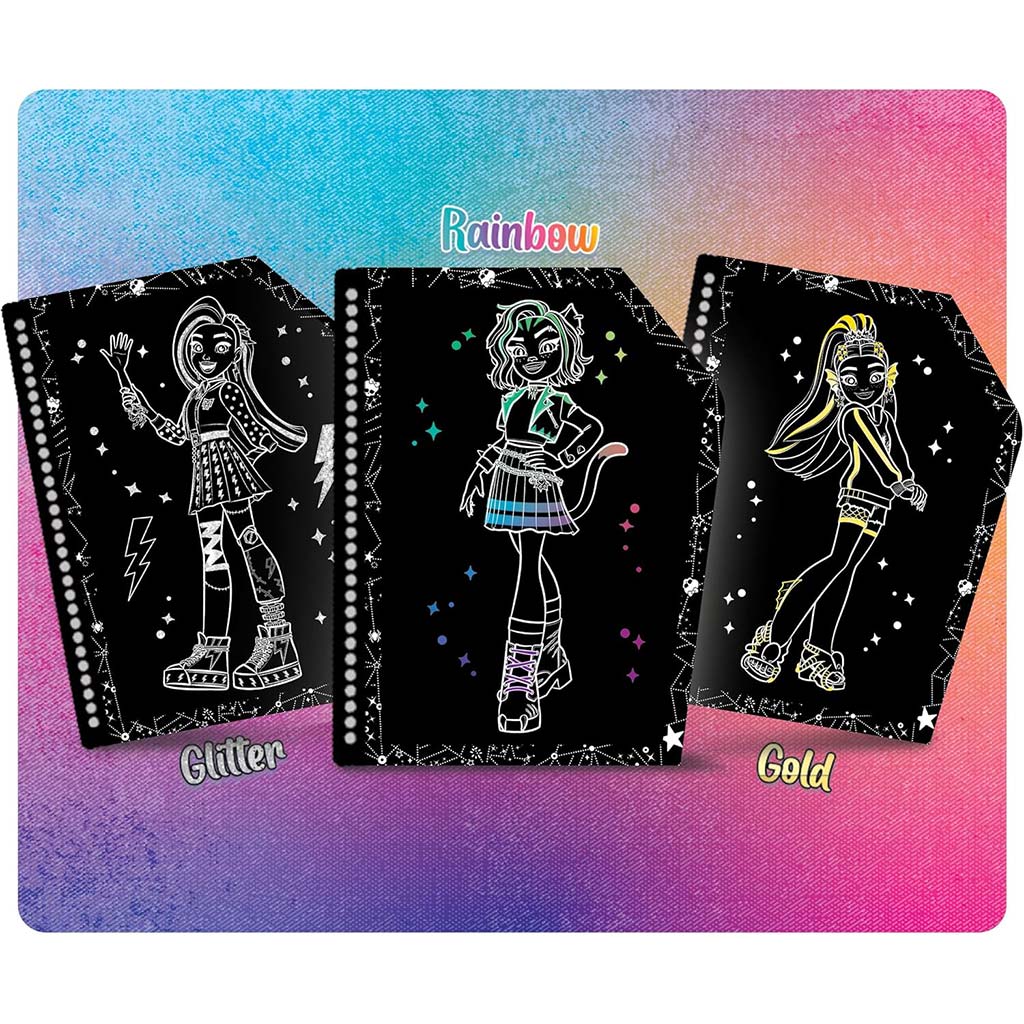 Monster High Friends Forever комплект за създаване на картини с драскане 44 страници - Lisciani изображение 2