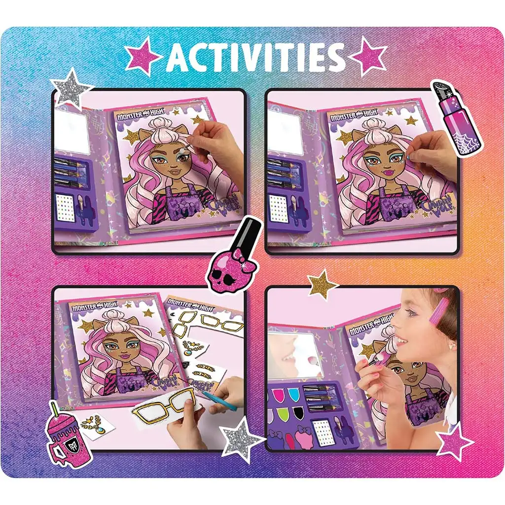 Monster High: Книга за грим и оцветяване с 44 страници - Lisciani изображение 3
