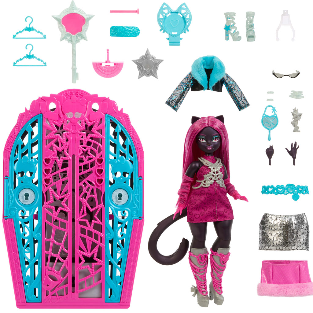 Monster High: Ужасно добри приятели тайни – Ужасно разследване на тайните на Hauntlywood кукла Catty Noir - Mattel изображение 4