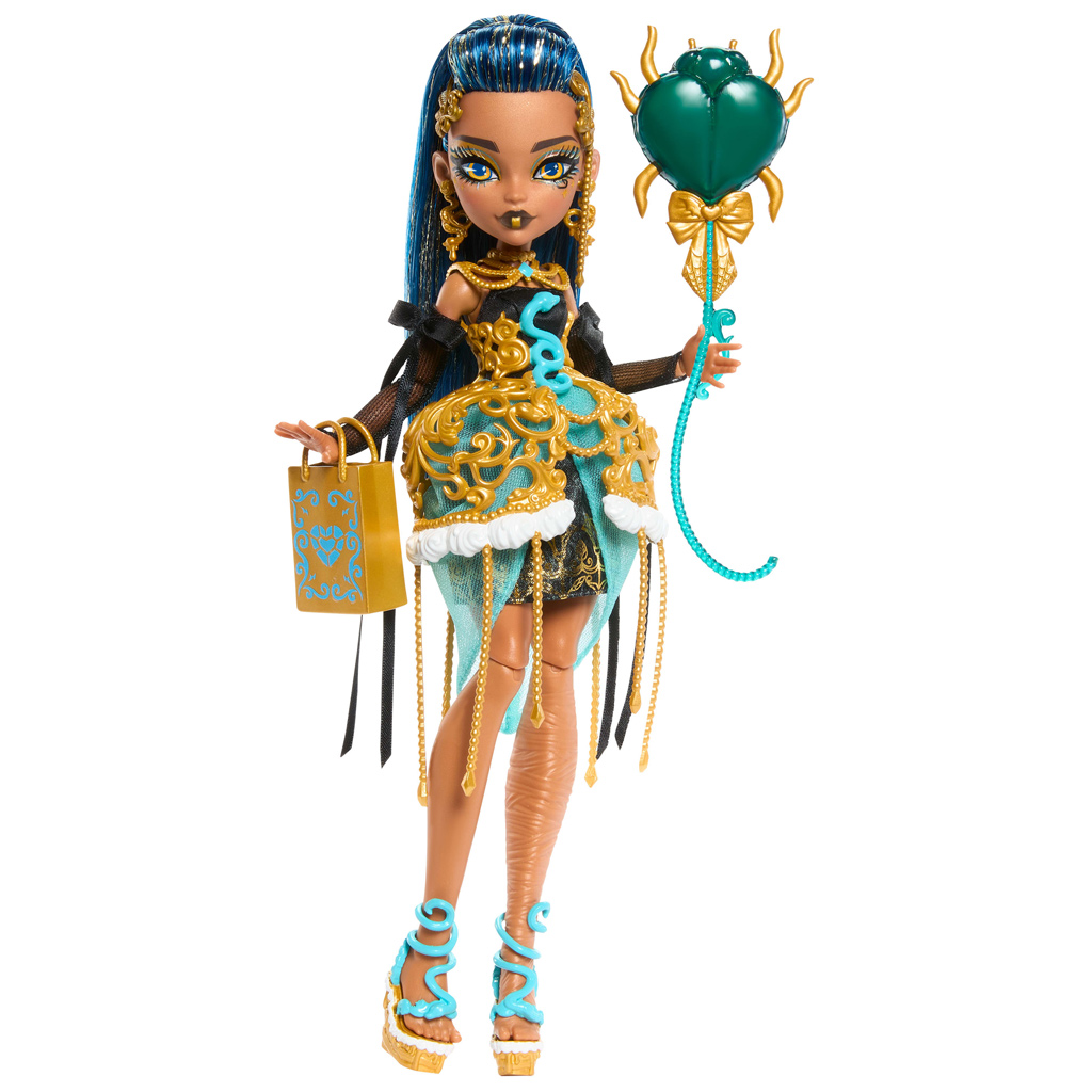 Monster High: Ужасно Сладък Рожден Ден – Cleo De Nile кукла с балон и подарък - Mattel изображение 2