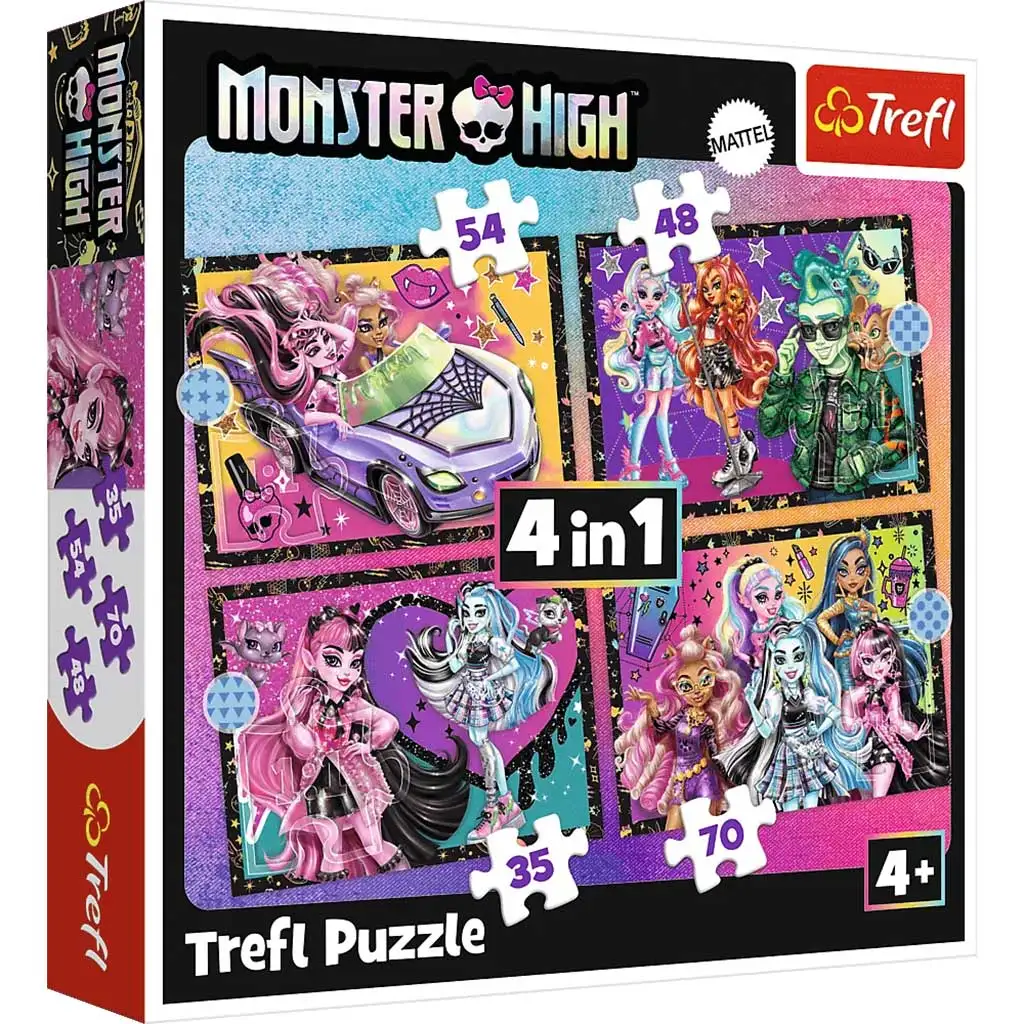 Monster High: Вълшебен ден 4 в 1 пъзел - Trefl изображение 1
