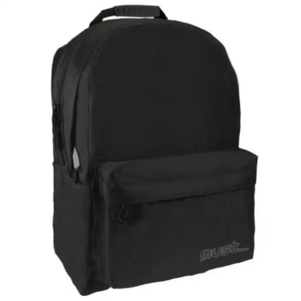 Must: Черна Монохромна RipStop ученическа чанта, раница 32x17x42cm изображение 1