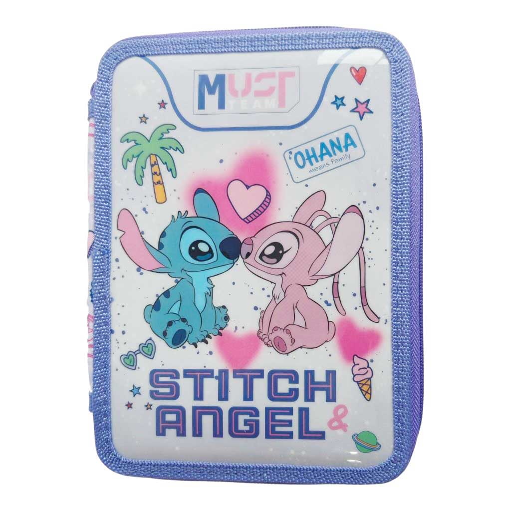 Must: Disney Stitch&Angel двоен пълнен несесер 15x5x21cm изображение 1
