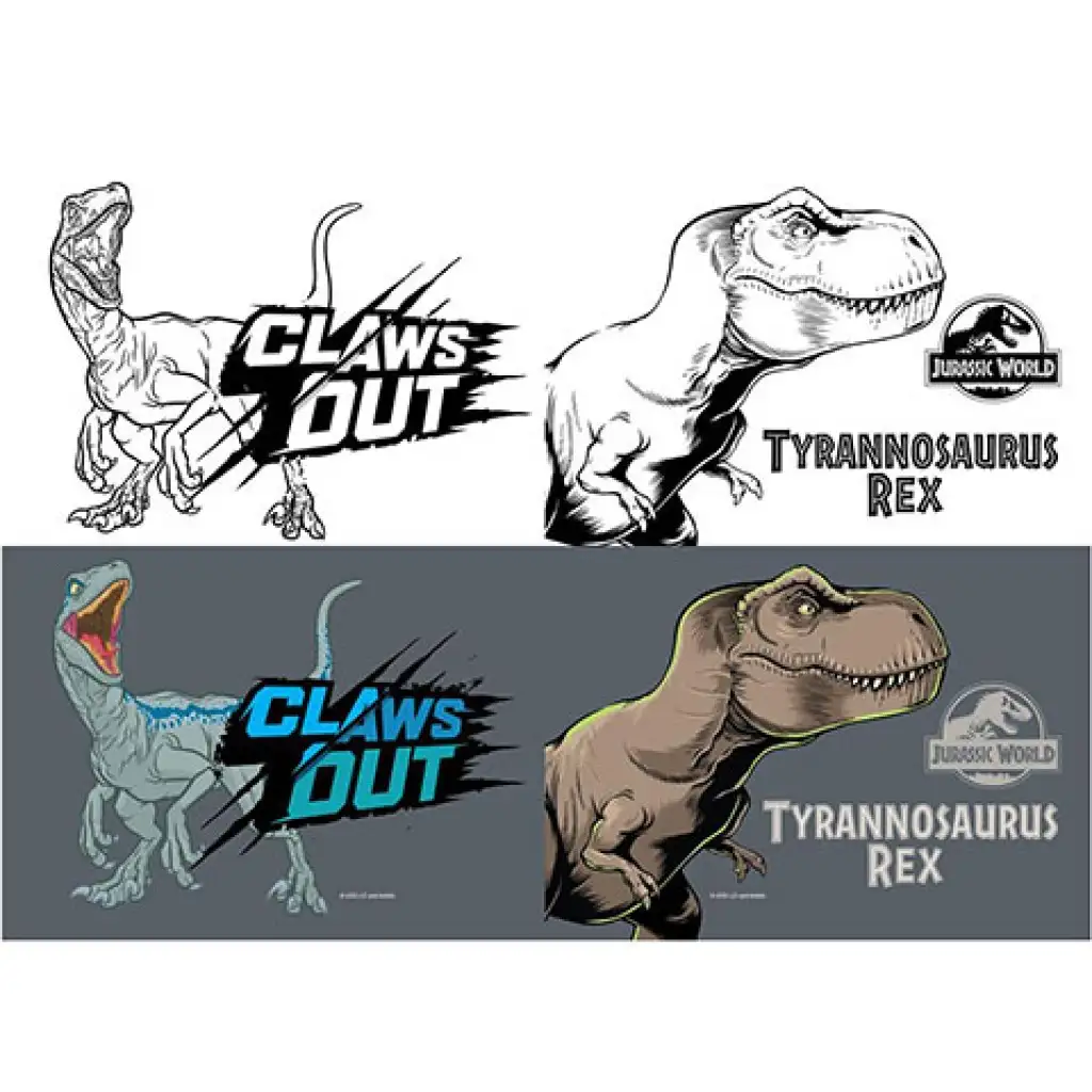 Must... Jurassic World тетрадка с линии и оцветяване 40 страници в два варианта изображение 4