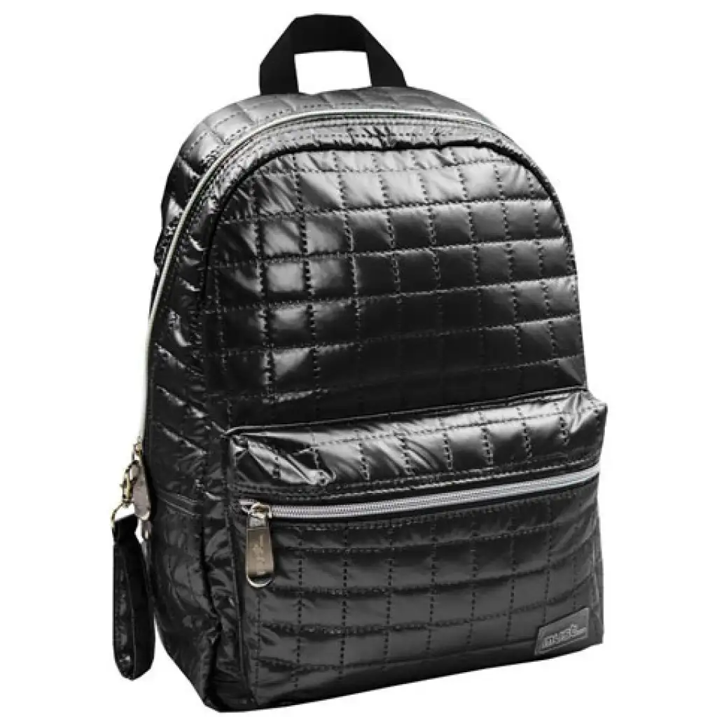 Must... Pearl черна стегната ученическа раница, раница 26x14x36cm изображение 1
