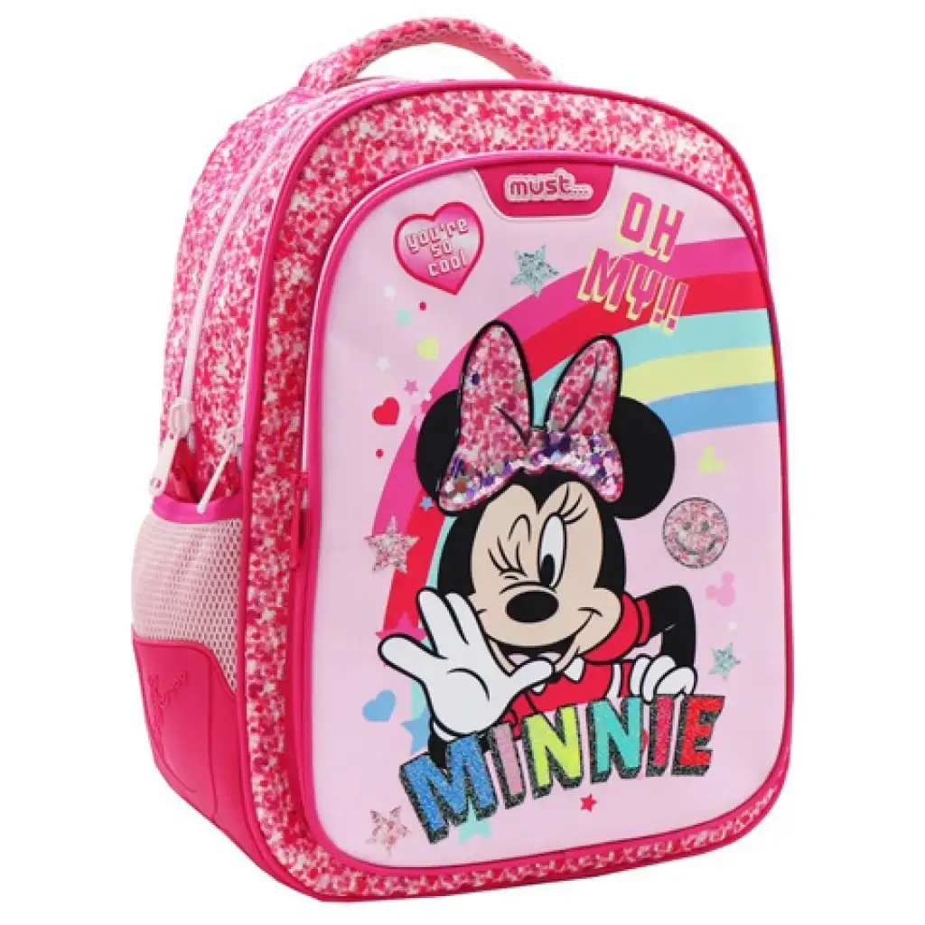 Must: Розова раница с Minnie Mouse и пайети 32x18x43cm изображение 1