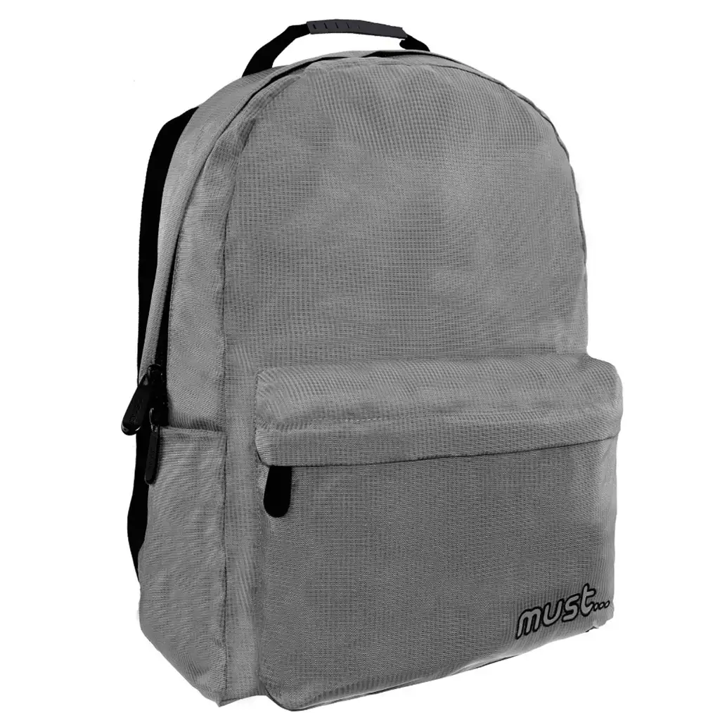 Must: Сив Монохромен RipStop ученически ранец, раница 32x17x42cm изображение 1