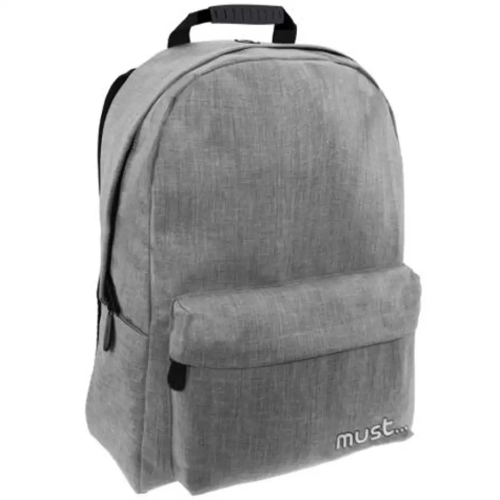 Must: Сиви Монохромни Джинси училищна раница, раница 32x17x42cm изображение 1