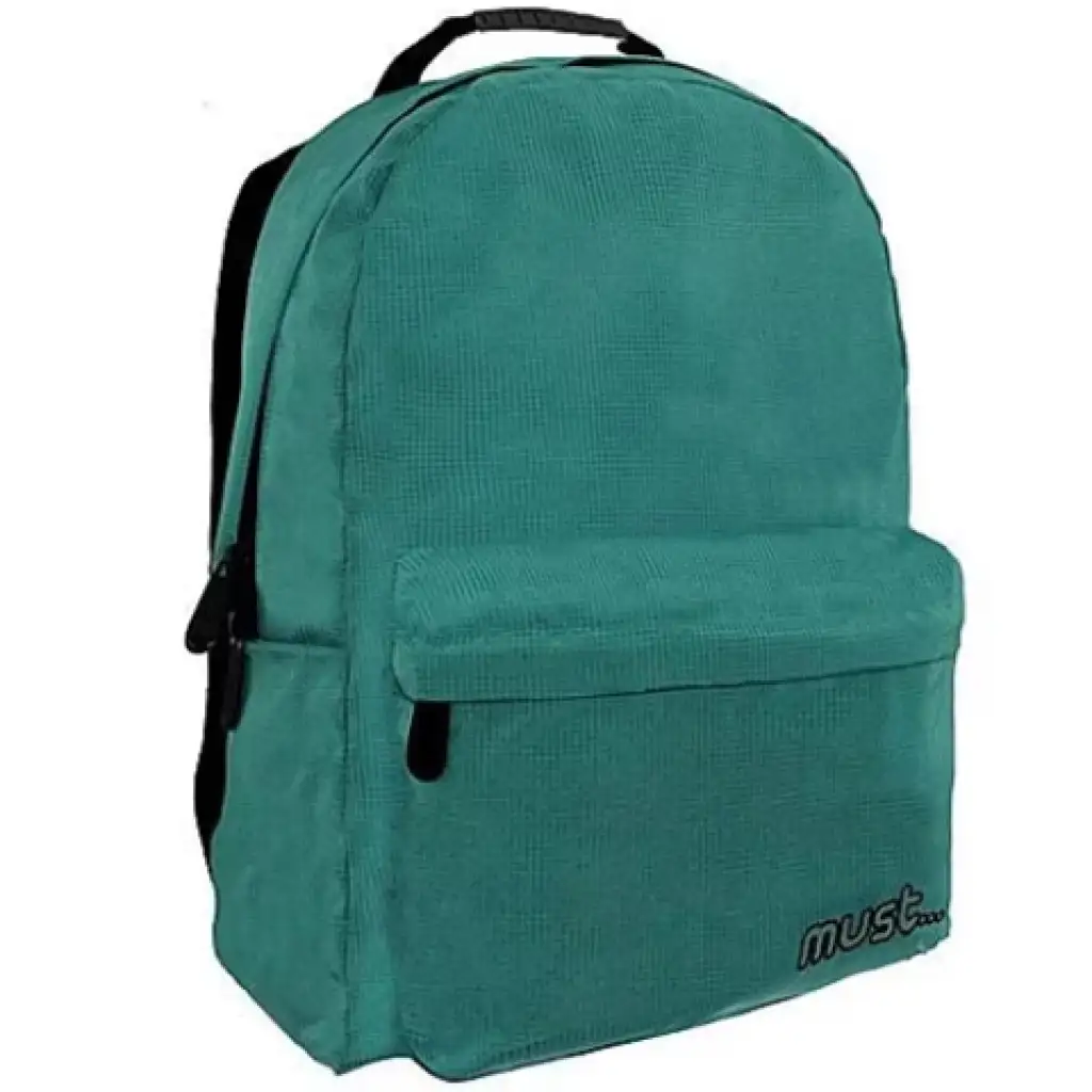 Must: Зелена Монохромна RipStop ученическа раница, раница 32x17x42cm изображение 1