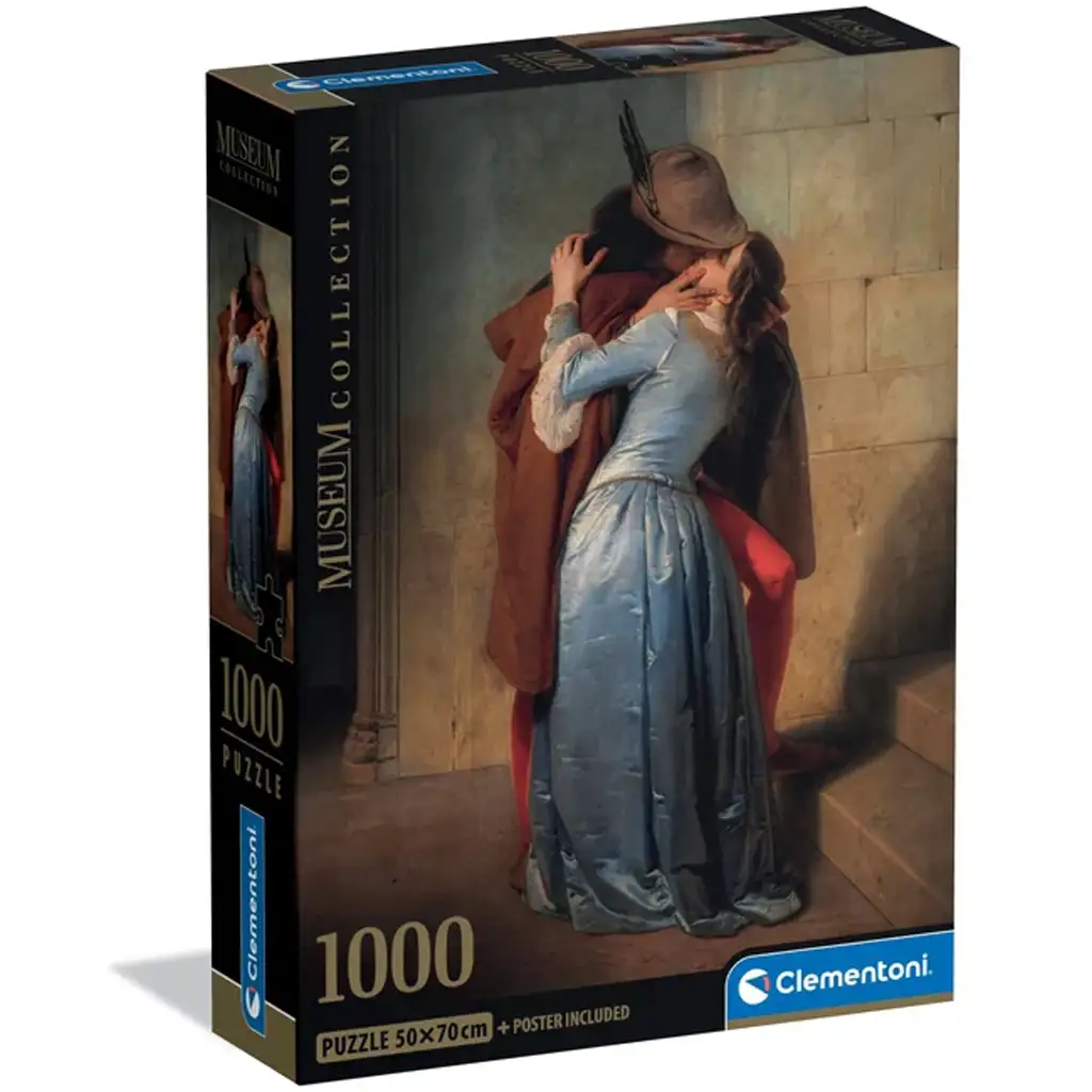 Музейна колекция: Хайез - Целувката HQC 1000 части пъзел с постер - Clementoni изображение 1
